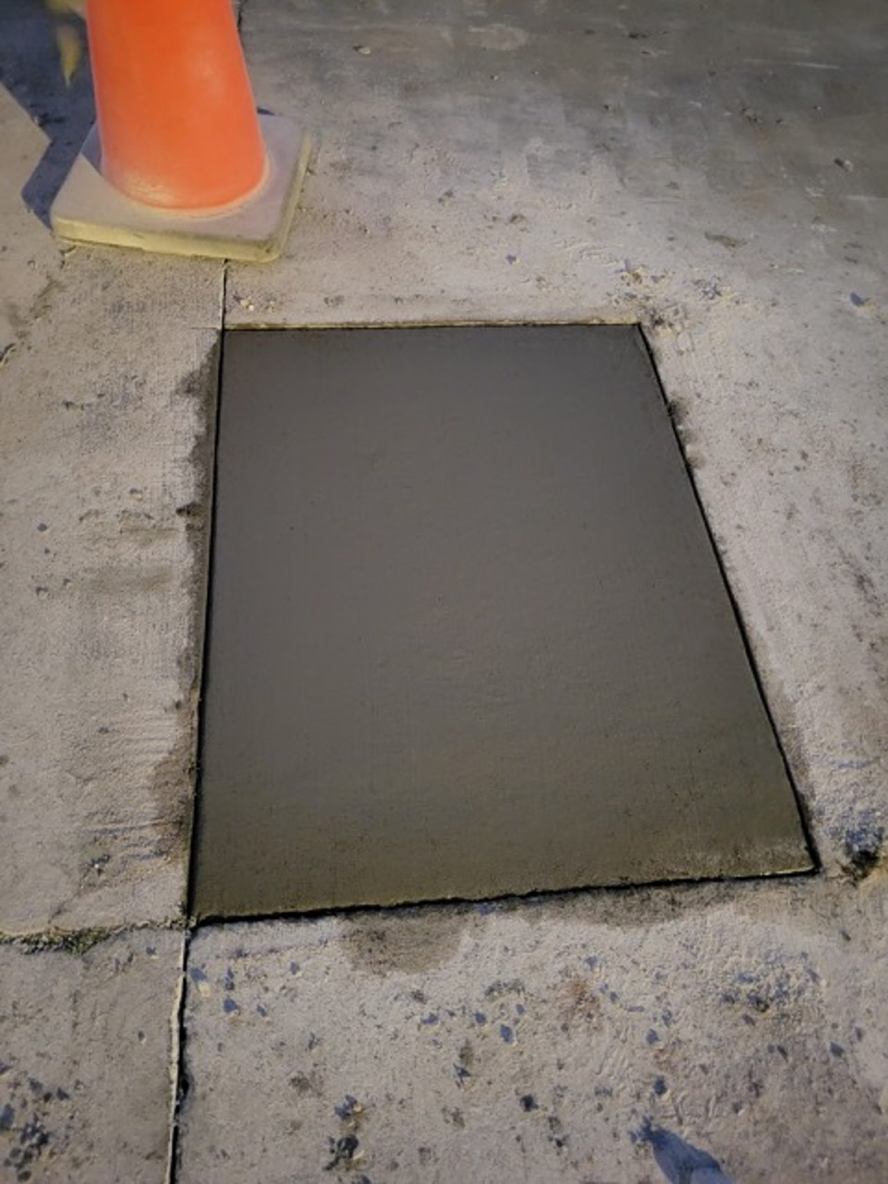 Clean concrete patch